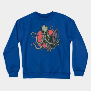 Surfing Octopus Crewneck Sweatshirt